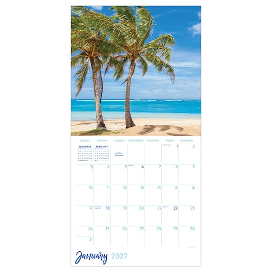 2027 Tropical Beaches Wall Calendar